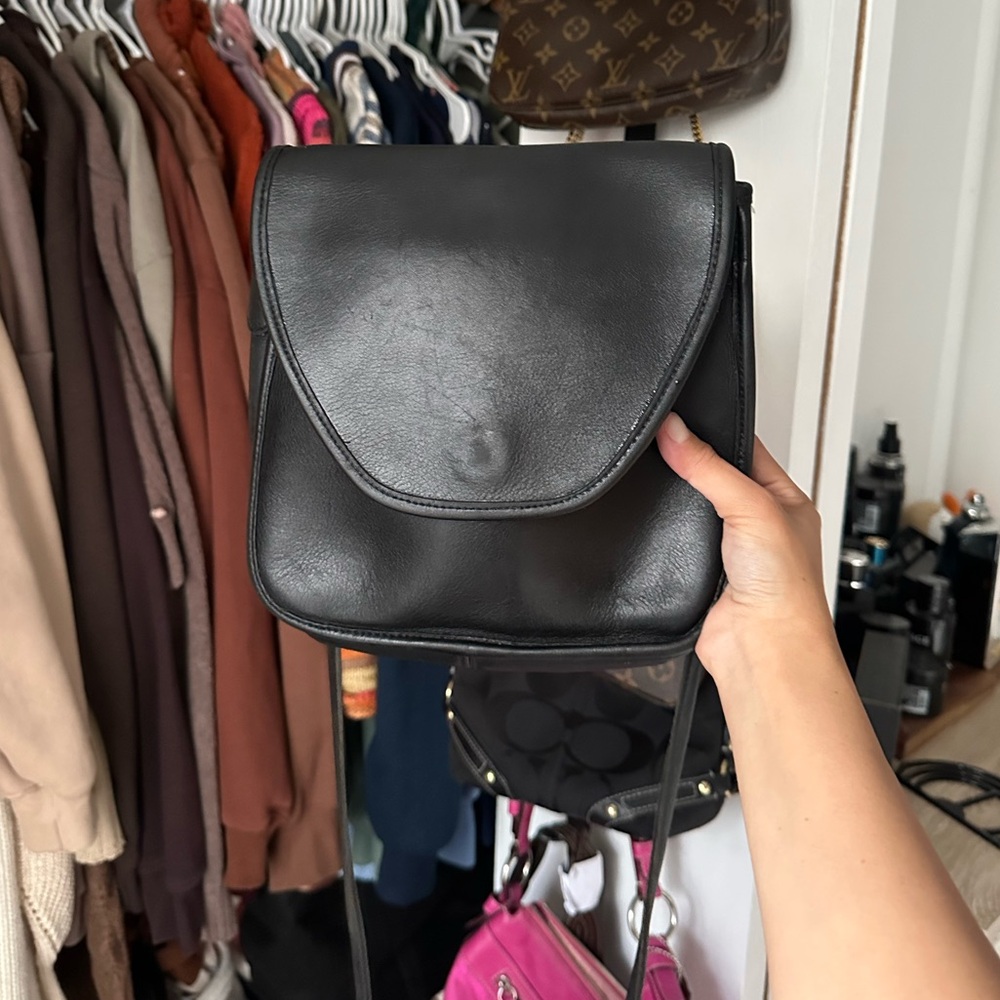 Vintage Coach Lindsay Black Leather Bag
